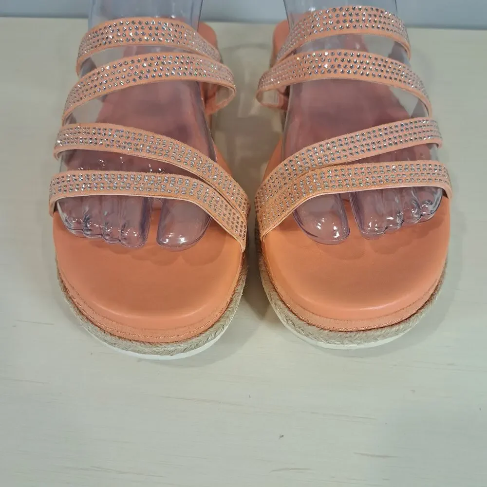 Vince Camuto Rallsan Strappy Crystal Women's Sandals Mimosa Size 8